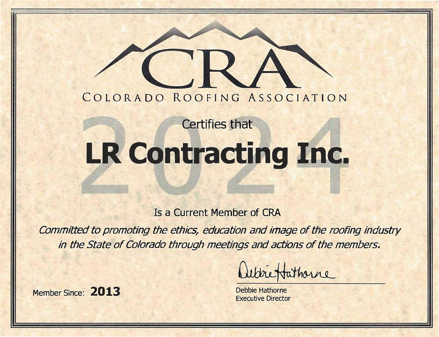 CRA Member Certificate 2024